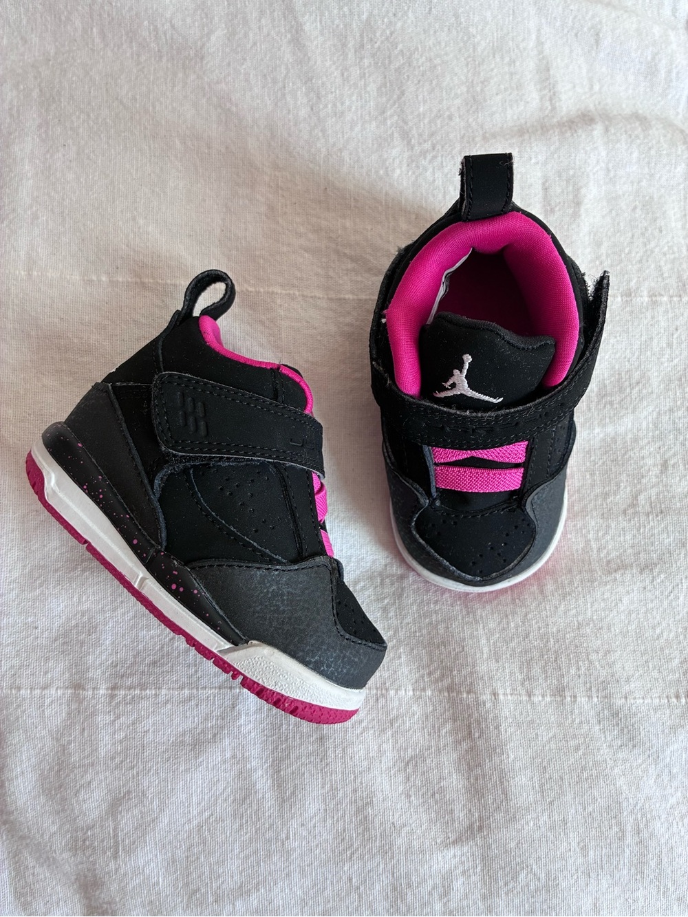 Baby Infant Jordans Nike Shoes Sneakers Girl Black Pink Sz 3C Fall School Photos